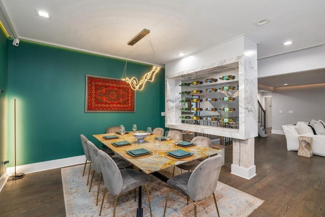 dining room featuring dark hardwood / wood-style floors