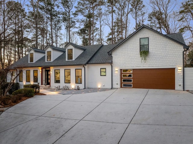 view of front of property featuring a garage