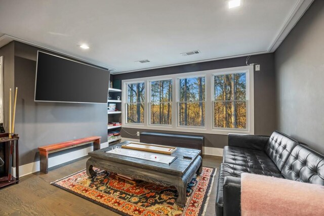 living room featuring hardwood / wood-style floors