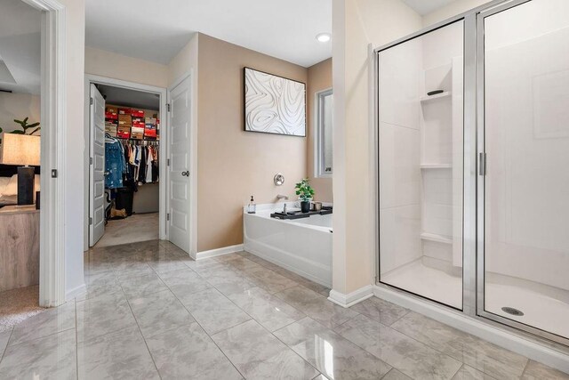 bathroom with plus walk in shower