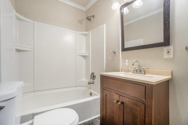 724 Bellemeade Ave NW, Atlanta, GA 30318 - full bathroom featuring vanity, shower / washtub combination, and crown molding