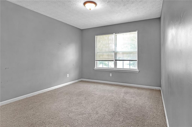 unfurnished room featuring carpet flooring and a textured ceiling