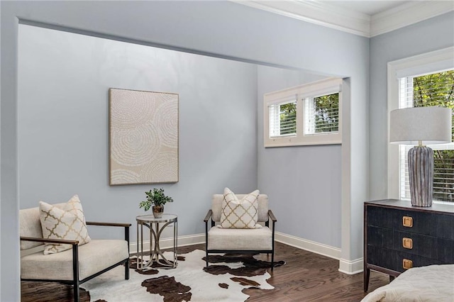 2544 Thompson Rd NE, Brookhaven, GA 30319 - living area featuring plenty of natural light, ornamental molding, and wood finished floors