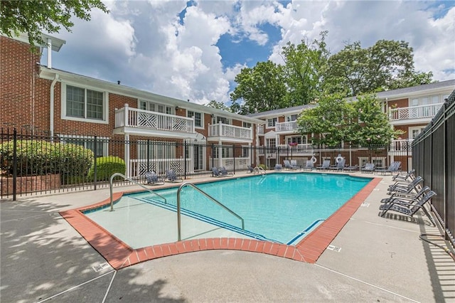 view of pool with a patio area