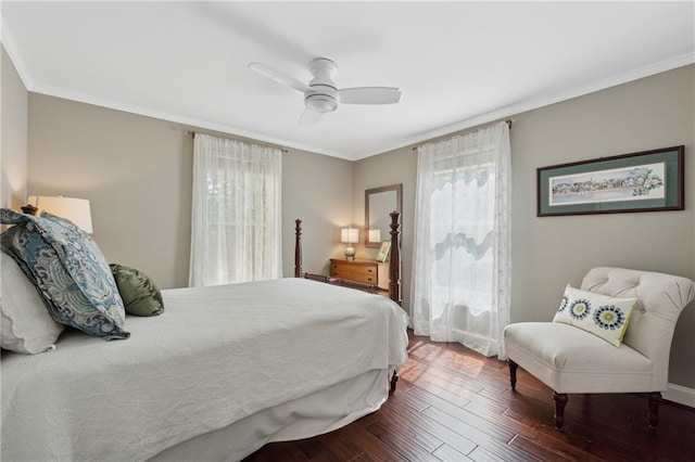 4750 Freeport Bay NE, Roswell, GA 30075 - bedroom with wood finished floors, crown molding, and a ceiling fan