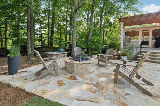4750 Freeport Bay NE, Roswell, GA 30075 - view of patio / terrace with a fire pit