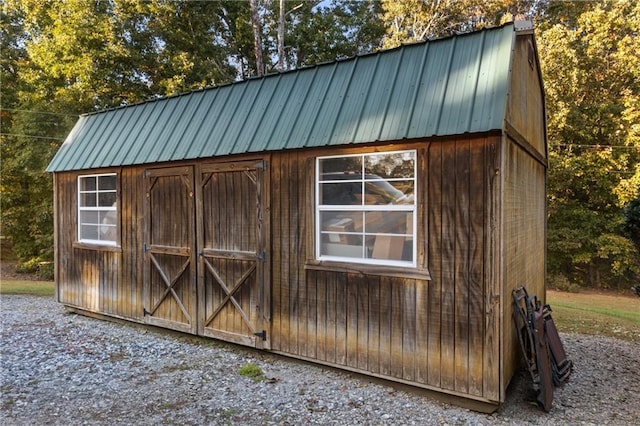 view of shed
