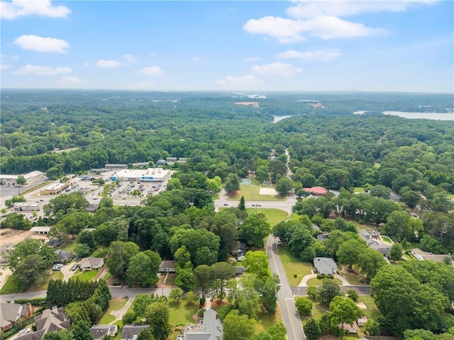 aerial view of a heavily wooded area