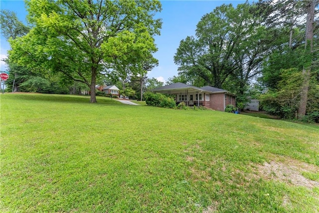 view of grassy yard