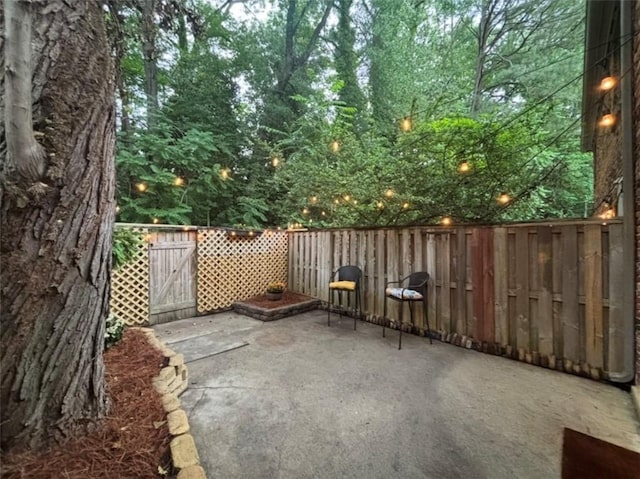 view of patio / terrace with fence