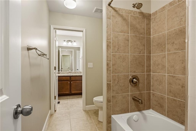1695 Peyton Farm Dr, Alpharetta, GA 30004 - full bath with toilet, tile patterned flooring, vanity,  shower combination, and baseboards