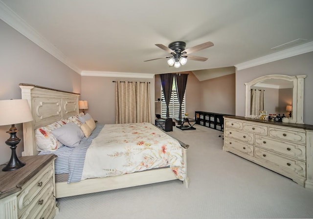 2521 Wood Creek Ct, Dacula, GA 30019 - carpeted bedroom featuring ornamental molding and ceiling fan