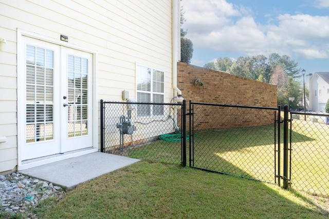 exterior space featuring french doors