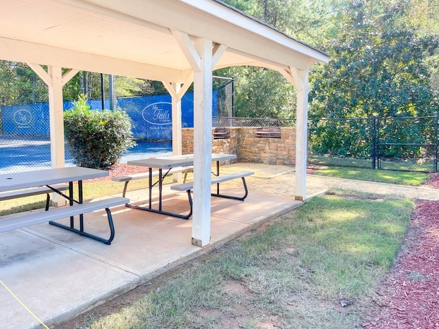 view of patio featuring exterior kitchen