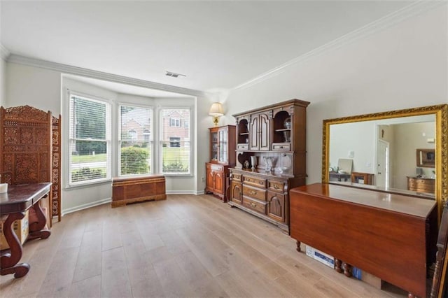 3652 Morning Creek Ct, Suwanee, GA 30024 - sitting room with baseboards, ornamental molding, and light wood-type flooring