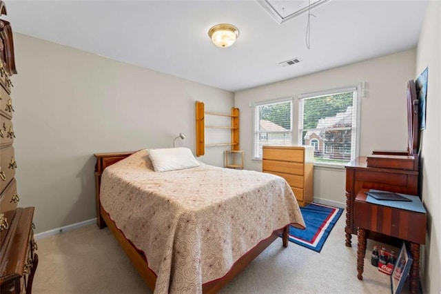 3652 Morning Creek Ct, Suwanee, GA 30024 - bedroom with light carpet, attic access, and baseboards