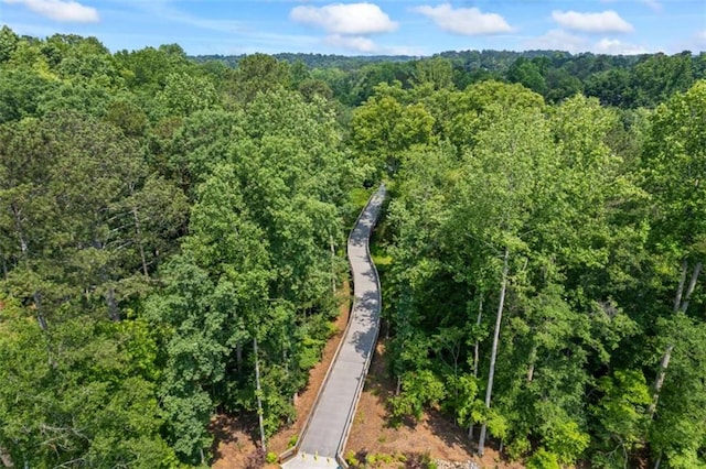 3652 Morning Creek Ct, Suwanee, GA 30024 - aerial view of property and surrounding area featuring a heavily wooded area