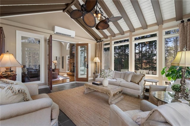 2160 Bradley Trl, Cumming, GA 30041 - sunroom with an AC wall unit