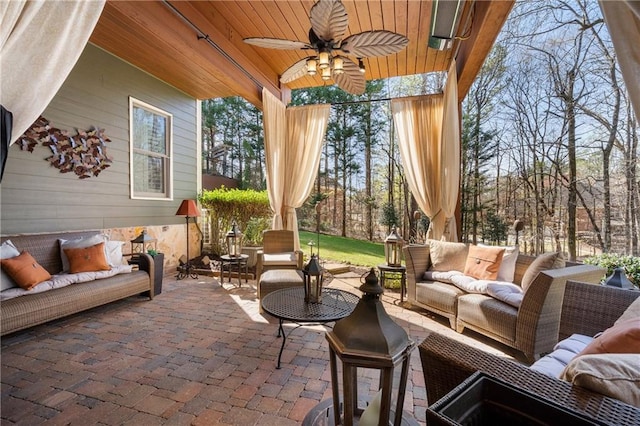 2160 Bradley Trl, Cumming, GA 30041 - view of patio featuring an outdoor living space and a ceiling fan