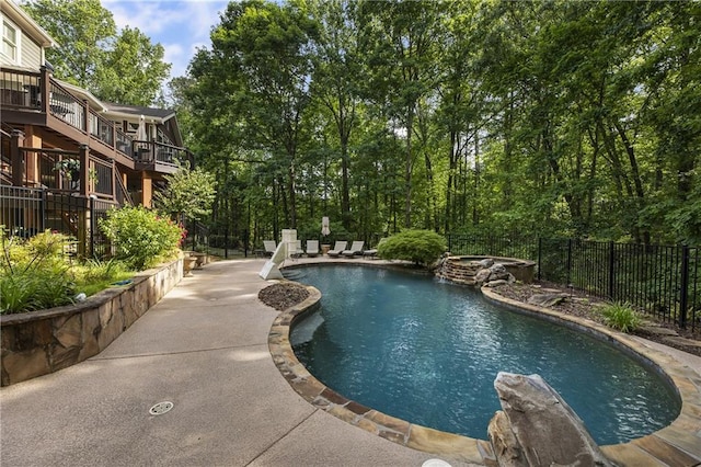 2160 Bradley Trl, Cumming, GA 30041 - view of pool featuring fence, a patio area, and a pool with connected hot tub