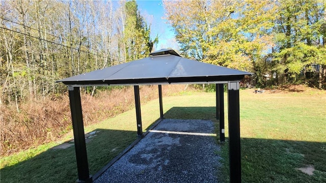 view of yard with a gazebo