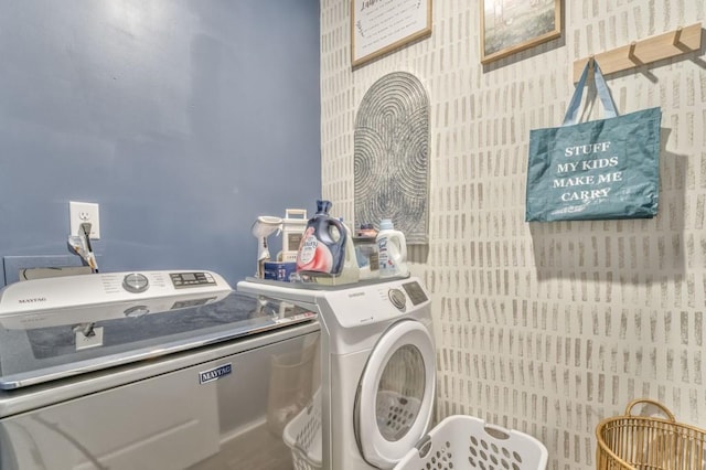 laundry area featuring independent washer and dryer