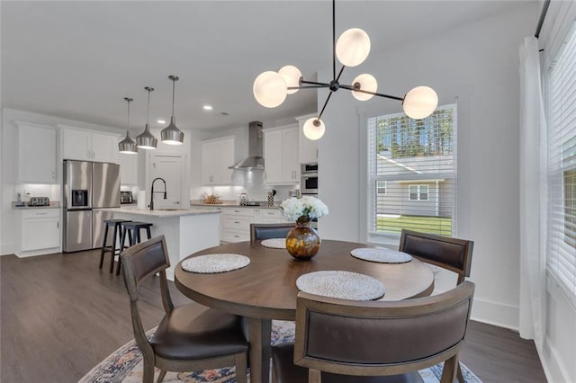 147 Wolf Creek Cv, Lagrange, GA 30240 - dining area featuring plenty of natural light, dark wood-style flooring, and recessed lighting
