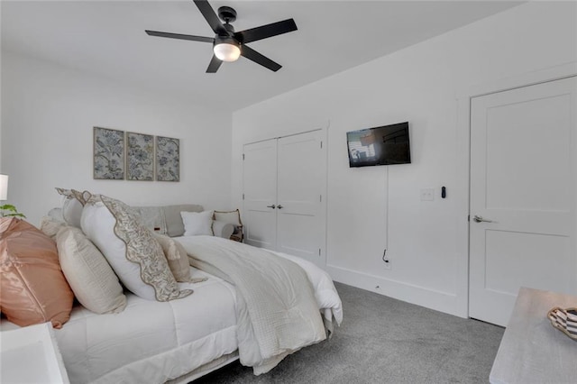 147 Wolf Creek Cv, Lagrange, GA 30240 - bedroom featuring carpet floors, a closet, and a ceiling fan