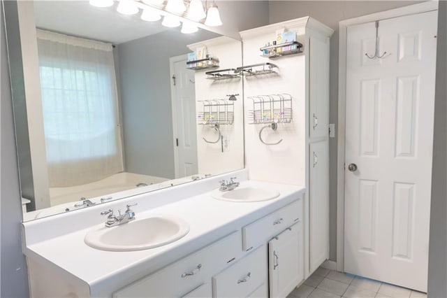 1043 Foxhollow Trl, Canton, GA 30115 - bathroom featuring tile patterned floors and double vanity