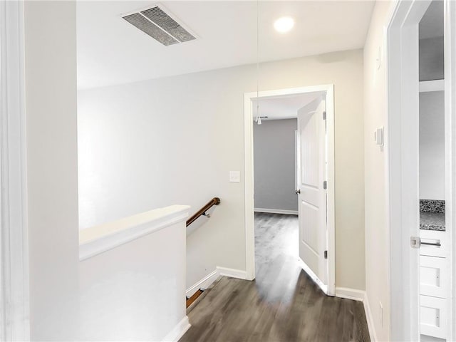 hall featuring dark hardwood / wood-style floors