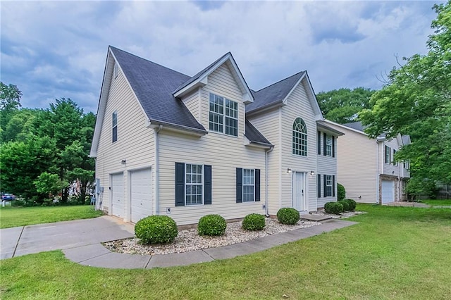 6181 E Fayetteville Dr, Riverdale, GA 30296 - view of front of house featuring a garage, a front lawn, and driveway