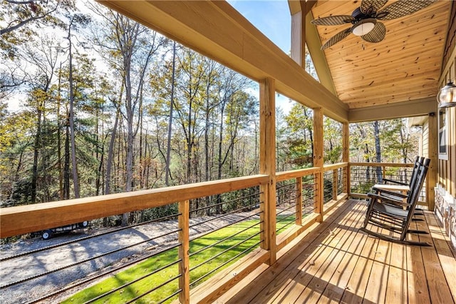 deck with ceiling fan