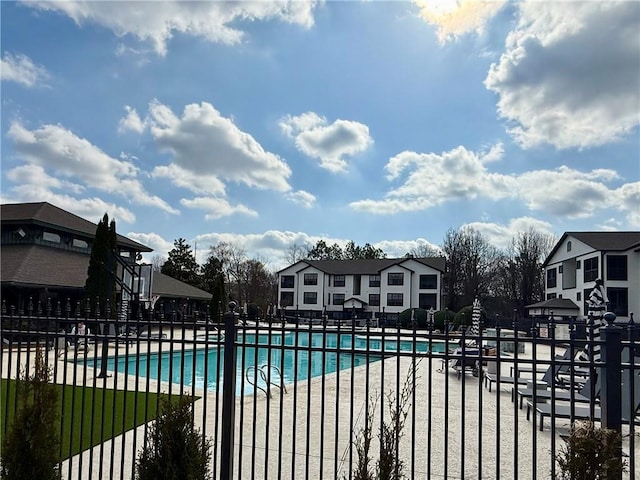 view of swimming pool featuring a patio