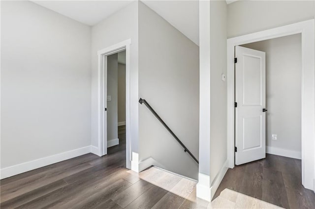 stairway with wood-type flooring