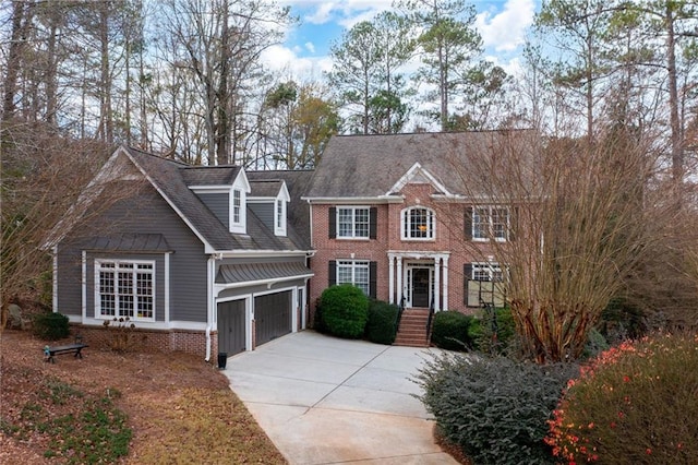 view of front of home with a garage