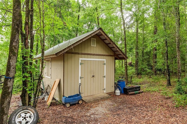 1182 Cedar Rd, Lincolnton, GA 30817 - view of shed featuring a view of trees