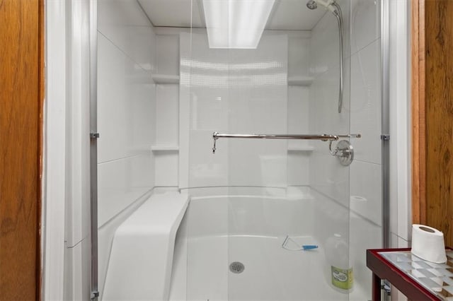 bathroom with a shower