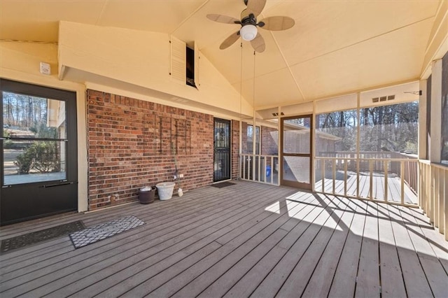 deck featuring ceiling fan