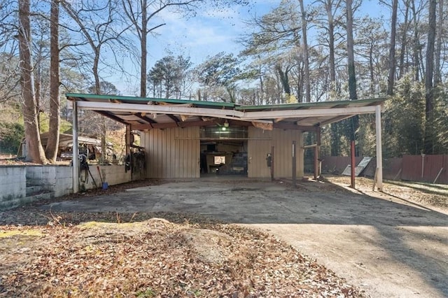 view of outdoor structure featuring a carport