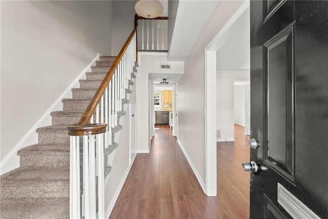 foyer featuring hardwood / wood-style flooring