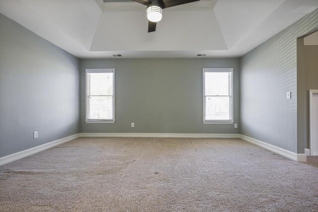 empty room featuring a healthy amount of sunlight, baseboards, and carpet