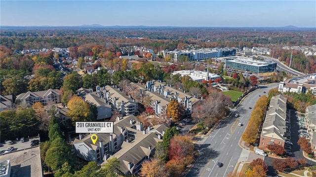 drone / aerial view with a residential view