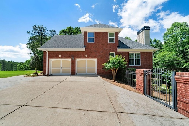 7251 Bluewater Ln, Douglasville, GA 30135 - view of side of property with driveway, brick siding, and a shingled roof