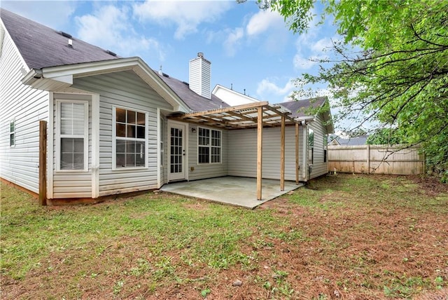 285 Kentshire Pl, Lawrenceville, GA 30044 - rear view of property with a patio area, a pergola, and a chimney