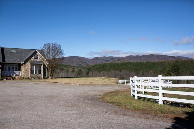 view of road with a mountain view