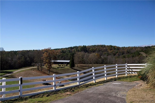 exterior space featuring a rural view