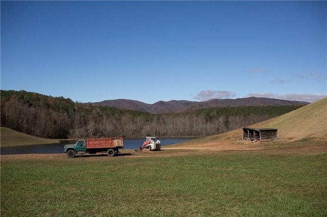 property view of mountains featuring a water view