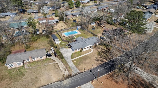 aerial view featuring a residential view