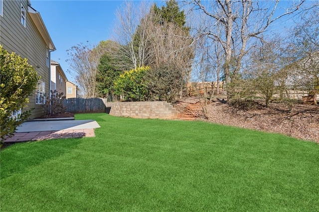 view of yard with a patio