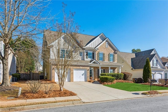 craftsman-style home with a garage